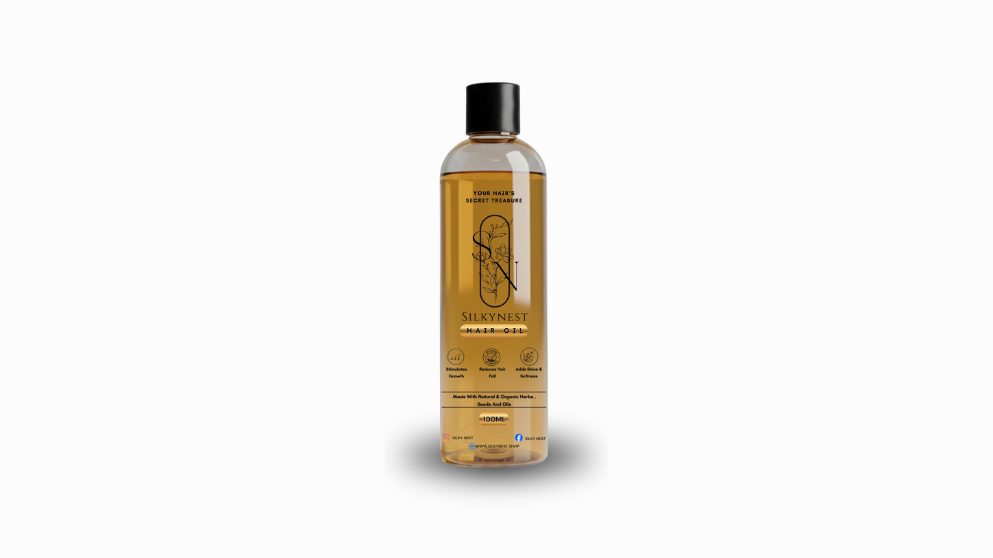 Silky Nest Hair Oil 100ml bottle – natural and organic hair growth oil